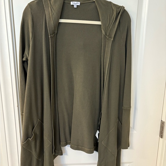 Splendid thermal flight Olive Green Hooded Cardigan - Picture 1 of 2